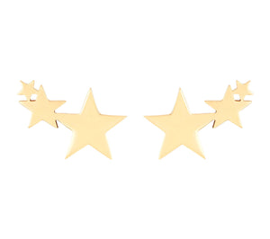 3 STARS STUDS - YELLOW GOLD