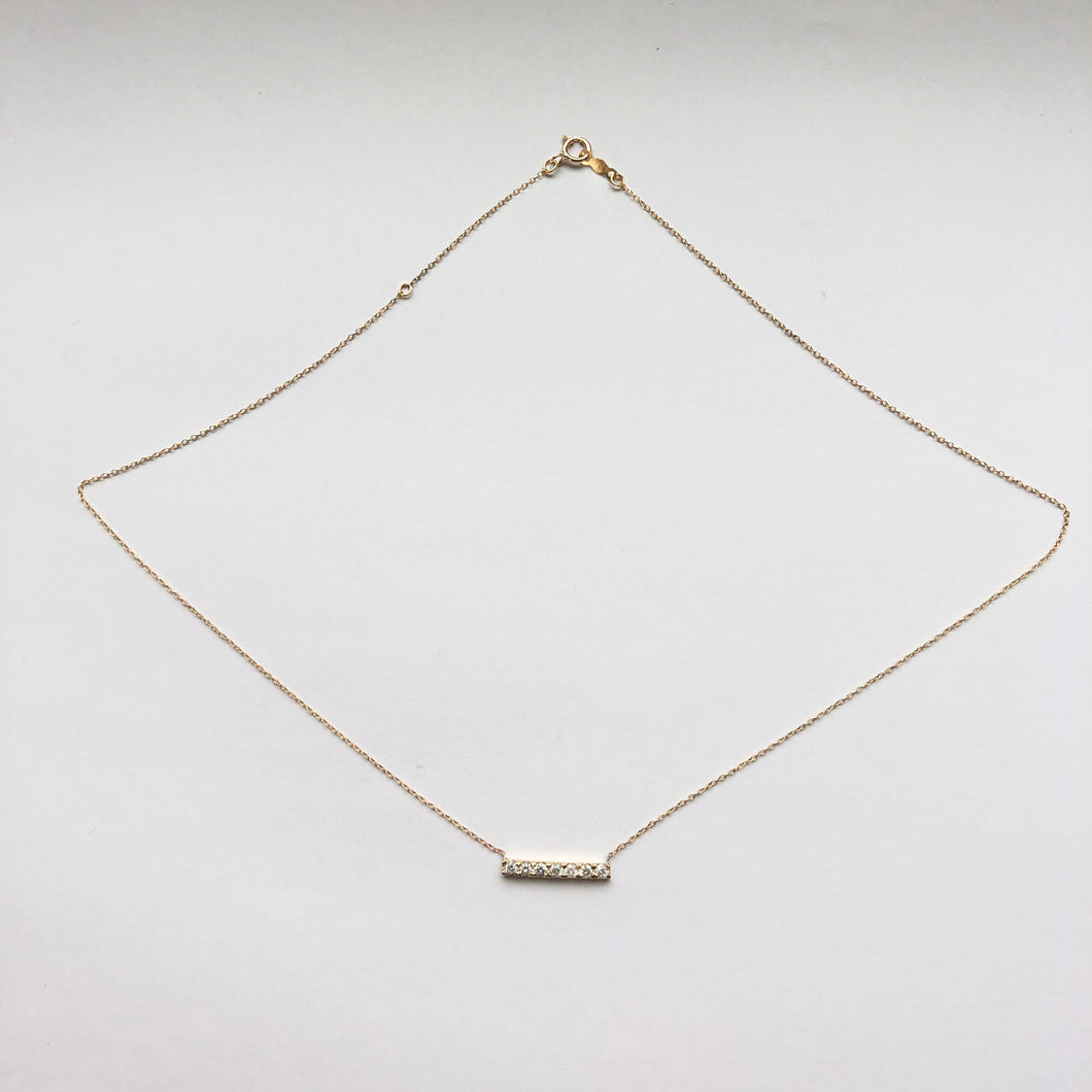 7 DIAMOND BAR NECKLACE