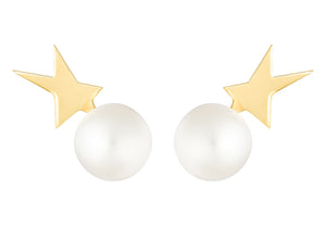 STAR WITH PEARL - YELLOW GOLD