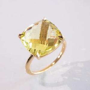 CANDY COLOR GEM RING -LEMON-