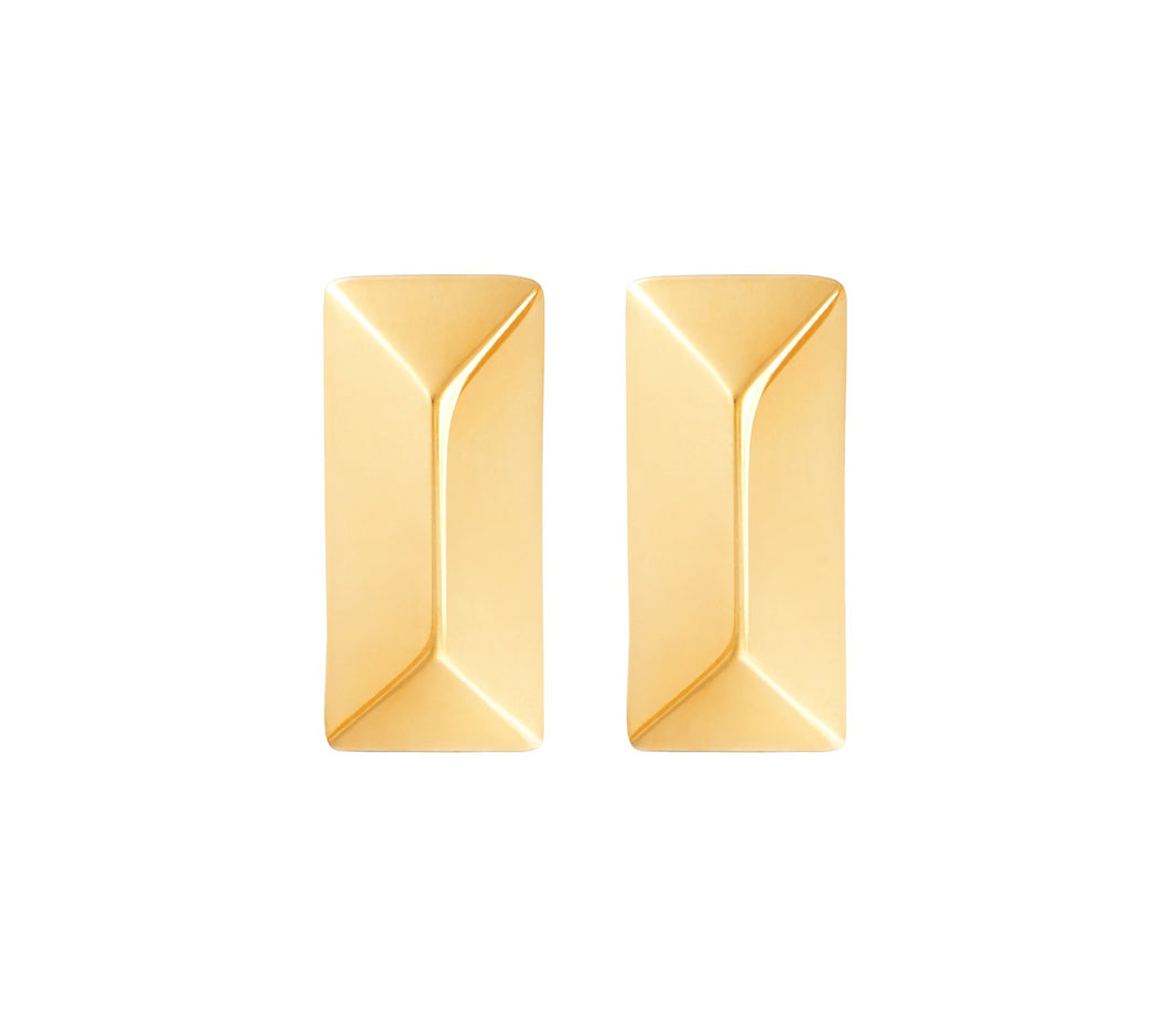 RECTANGLE STUDS - YELLOW GOLD