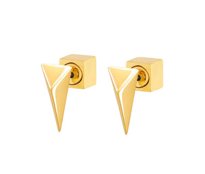 TRIANGLE STUDS - YELLOW GOLD