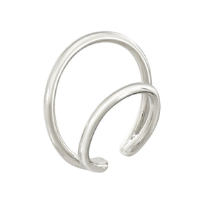 DOUBLE RING CUFF - STERLING SILVER